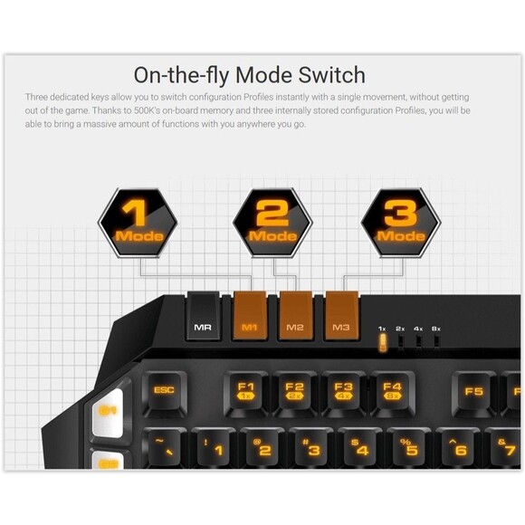 Cougar 500K Backlit 1000 Polling Rate Gaming Keyboard, with Mouse USB Pass thru - Picture 3 of 16